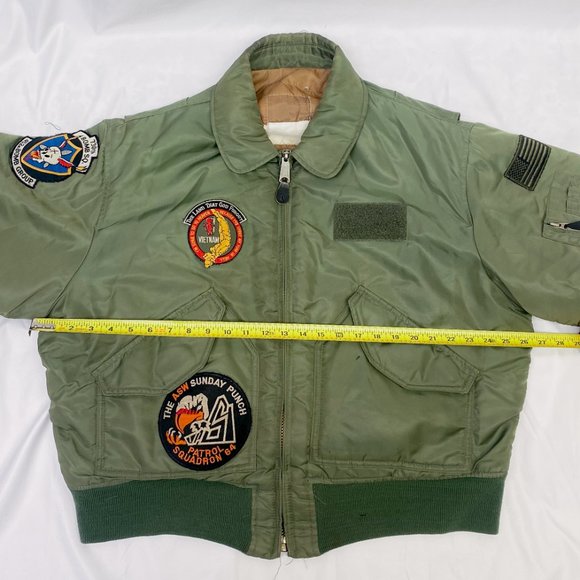 Men's Army Green Bomber Jacket Bomb Squad Tomcat Military Flyer Jacket - Picture 9 of 15